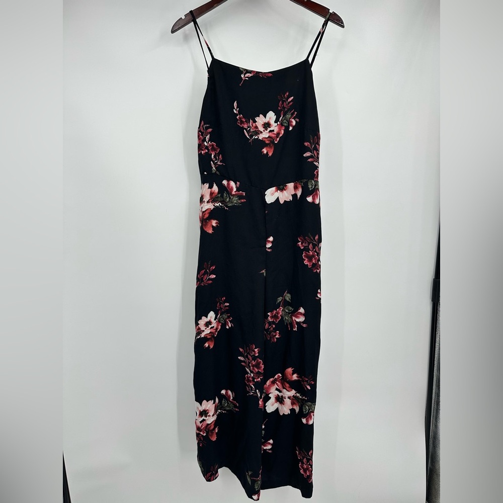 Wild Fable Jumpsuit Womens Red Floral Sleeveless Jumper Strappy Sleeves